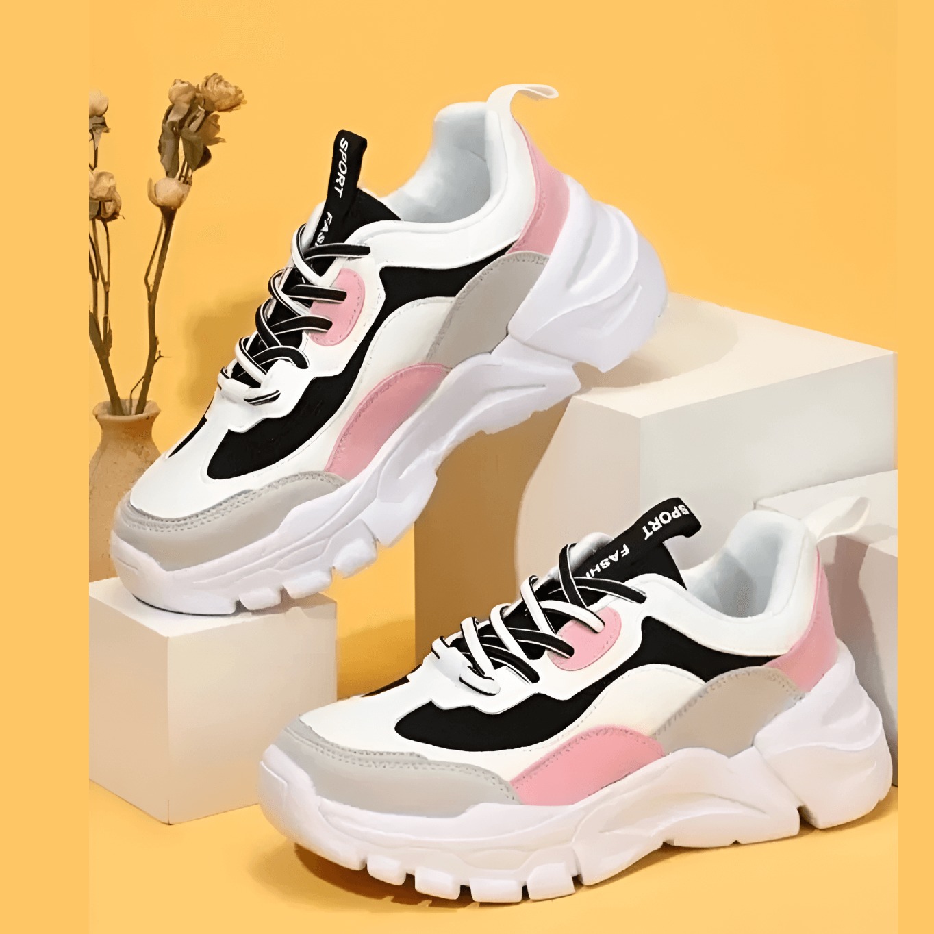 Latest trendy 2023 fighter white shoes for girls and women sports Casual  Stylish Sneaker shoes (White)