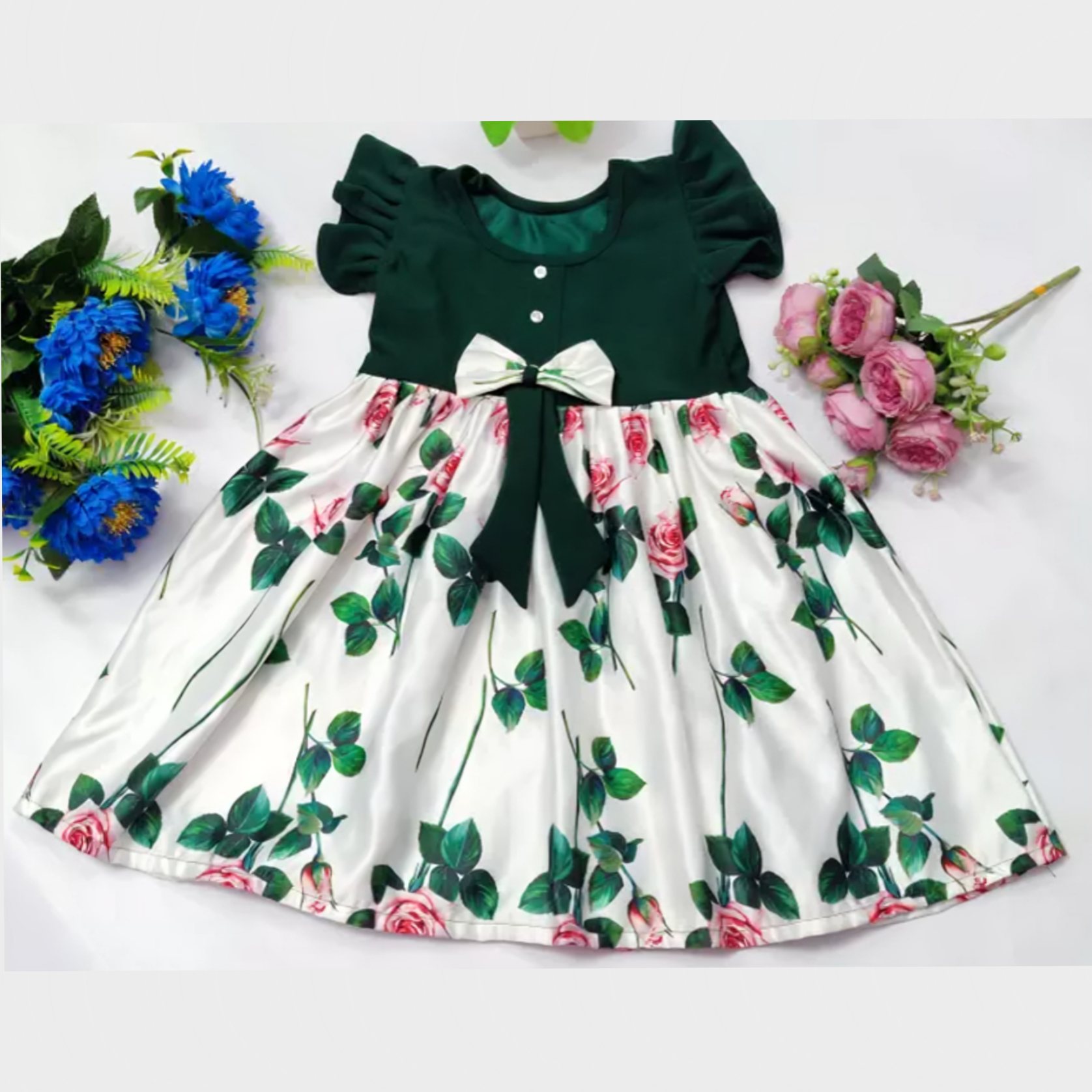 Baby Girl Dress Newborn Infant Summer Dress Ruffle Sleeve - Temu