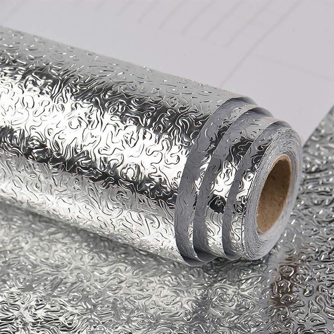 Aluminium-Foil-Waterproof,-High-Temperature-Resistant-Kitchen-Wall-Stickers-(Silver,-2-m)